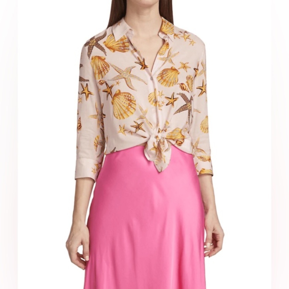 L'agence Camille 3/4 Sleeve Blouse - Soft Pink Multi Starfish